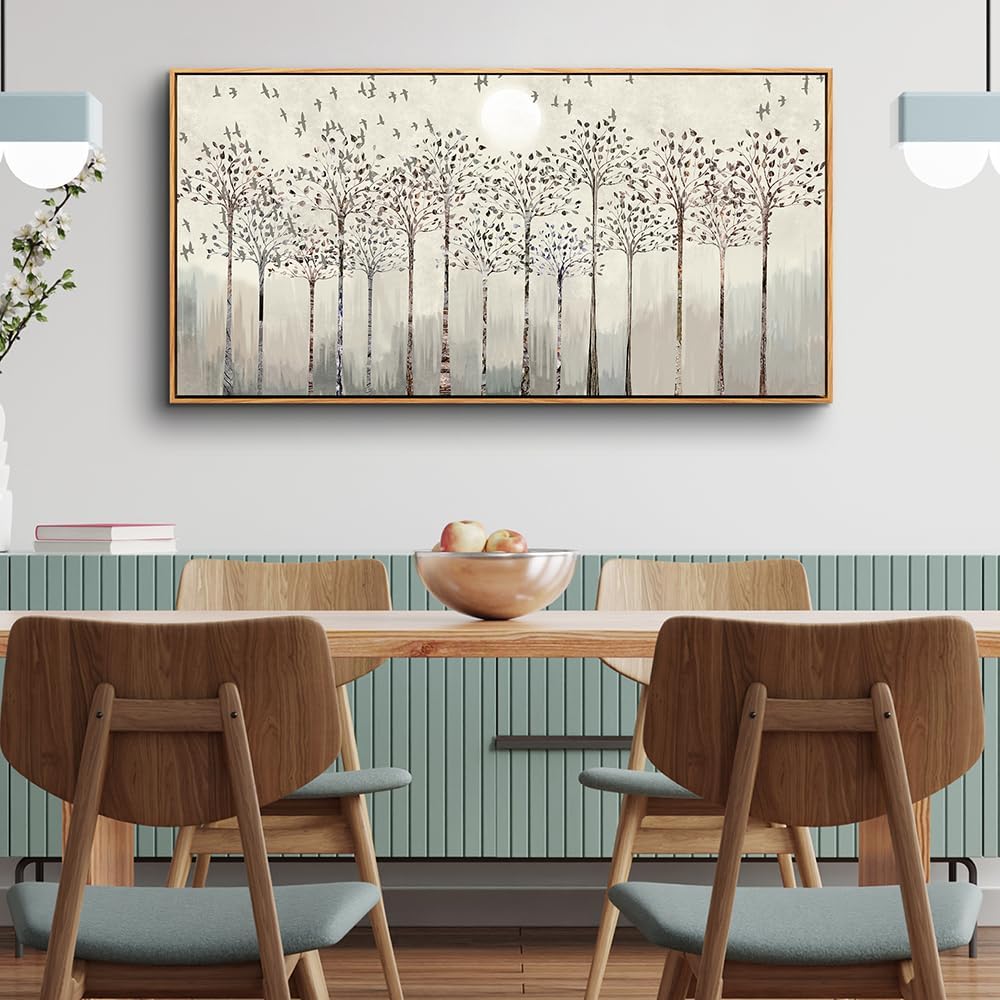 Wapluam Framed Canvas Wall Art For Living Room Wall Decoration Office Pictures Artwork Large Wall Decor For Bedroom Scenery Abstract Wall Painting Home Decor Wood Framed Ready to Hang 20" x 40"