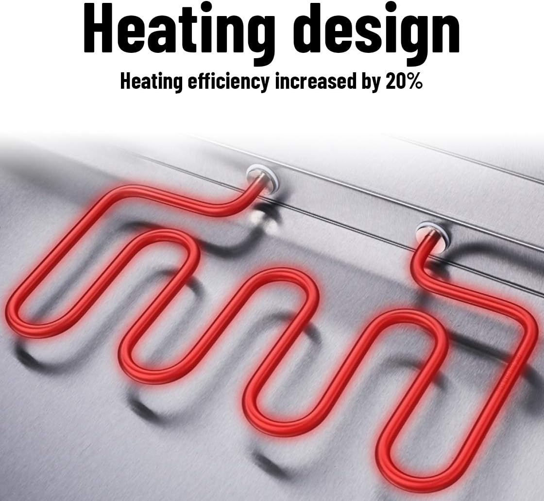 Steam Table Commercial Food Warmer Bain Marie Food Steamer Rice Steamers Warmers Stainless Steel Buffet Food Warmer for Catering and Restaurant (3 1/3 size pans): Industrial & Scientific