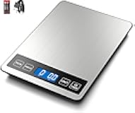 Fuzion Food Scale, 1g/0.1oz Digital Kitchen Scale - 22lb, 7 Units, Tare & PCS, Rechargeable Power, Tempered Glass & Stainless Steel - Food Weight Scale Grams and Ounces for Cooking, Baking