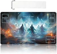 Vista 40 de Tapete de juego MTG cosido de alta calidad con zonas y respaldo de goma antideslizante, tapete de juego TCG para MTG y otros juegos de cartas, Dkt
