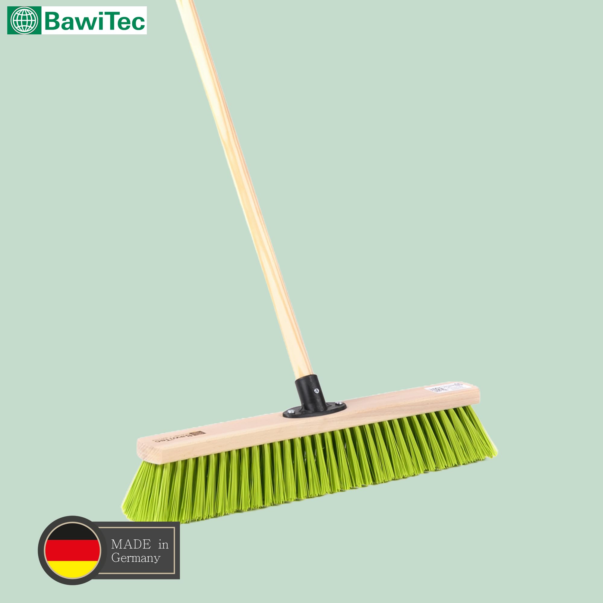 Straßenbesen Neon-Grüne Borsten 60cm Besen mit Stiel 160cm Besenstiel Lang