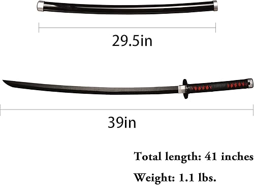 Miniatura 7 de SV - Espada de anime hecha a mano para cosplay, espada Demon Slayer, espada de Tsuyuri Kanawo de 41 pulgadas