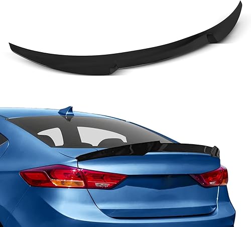 SCITOO Ventana trasera ABS para 2015-2018 para Hyundai Elantra Alerón Negro Brillante
