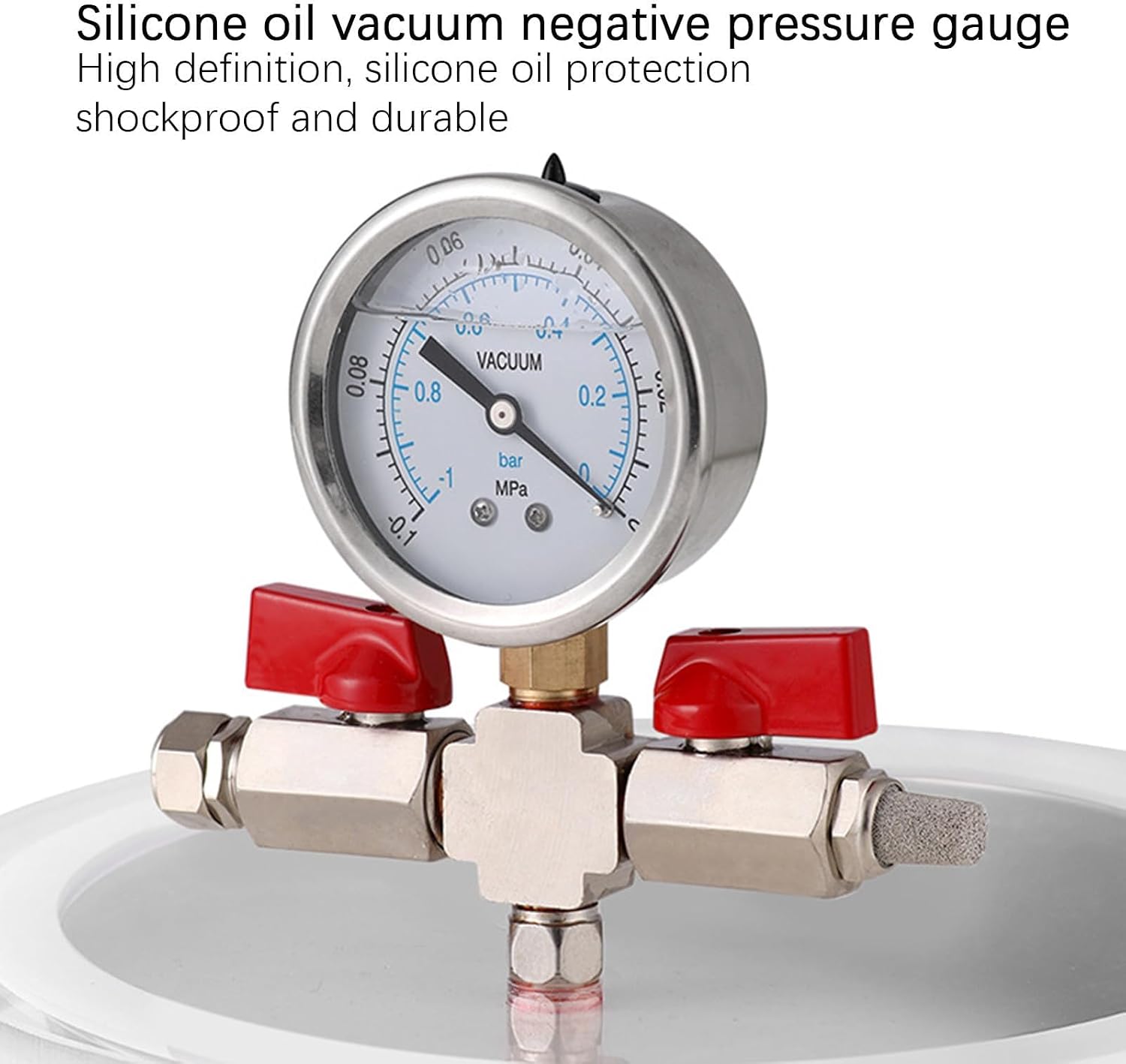 COYEUX 51L/13Gal Lab Vacuum Degassing Chamber, Stainless Steel Vacuum Chamber, with Pressure Vacuum Gauge, Transparent Window, for Stabilizing Wood