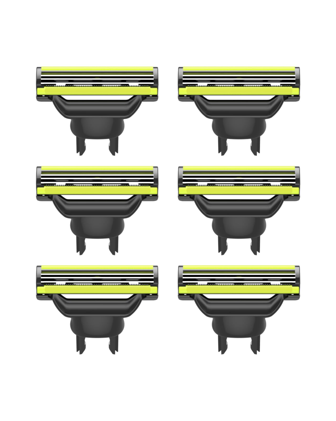 YINKE 6 Replacement Blade Heads Fits Philips One Blade OneBlade Electric Shaver , 3-Layer Platinum Coated Blades with Aloe Vera Extract for Easy Shaving