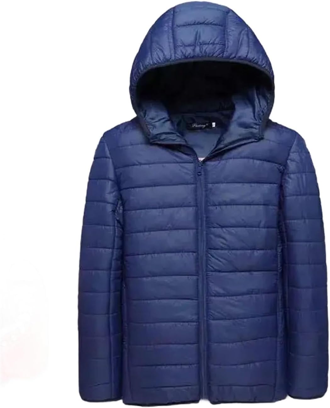 Men's Solid Color Zipper Down Jacket Fashion Hoodie Light Warm Loose Sports Running Coat