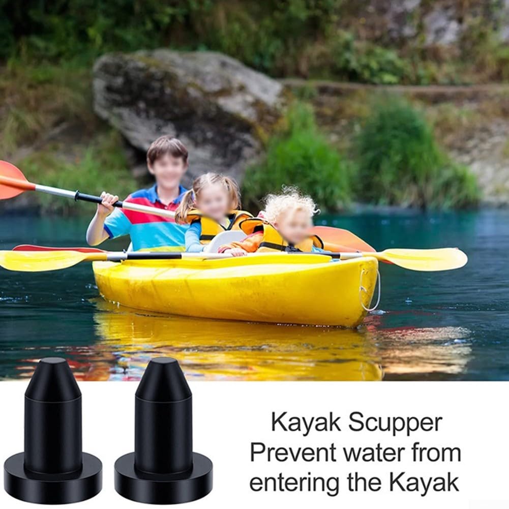 Eawfgtuw Paquete de 2 tapones de goma para agujeros de drenaje para barco de pesca en canoa, pieza de repuesto, sello de cubierta de agujero negro, 31 x 22 mm de diámetro, 12 mm