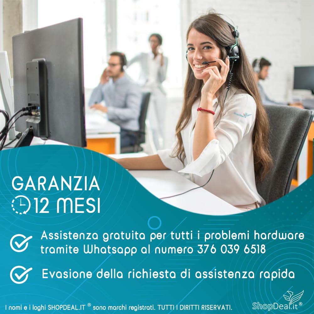 Mini PC Desktop Intel Core i5, 8GB RAM, SSD 240GB, Windows 11 Pro, Office 2021, WiFi, USB 3.0, DVI, DisplayPort, Wifi (Ricondizionato Certificato)