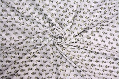 Trade Star Exports 3 Yard Indian Hand Block Print Fabric, Natural Dye Fabric for Sewing for Kids, 100% Cotton Voile Running Floral Print Fabric for Dressmaking,Crafting by The Yard Width: 44 Inches Trade Star Exports 3 Yard Indian Hand Block Print Fabric, Natural Dye Fabric for Sewing for Kids, 100% Cotton Voile Running Floral Print Fabric for Dressmaking,Crafting by The Yard Width: 44 Inches