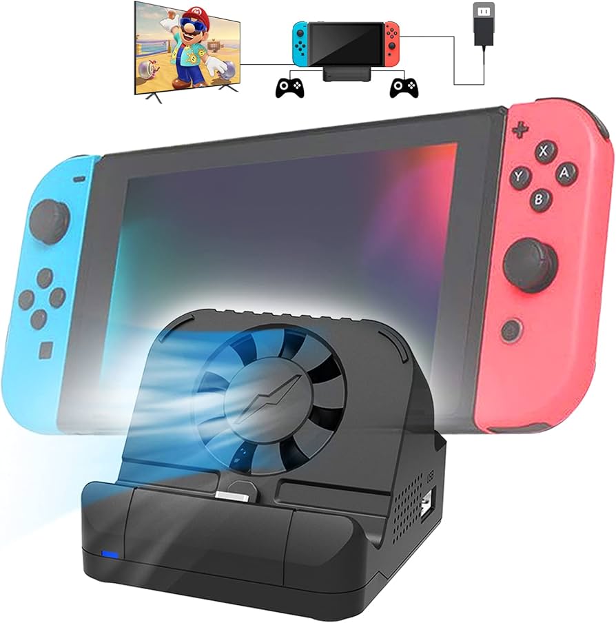 Nintendo Switch 本体 （スタンド・ケース・ファン付き） Amazon | 放熱対策 Switchドック Switchスタンド 冷却ファン付き