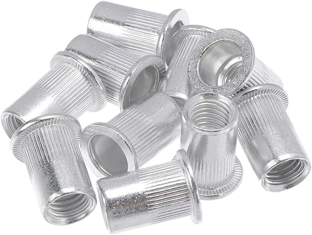 Flat Head Threaded Insert Nut Rivet Nuts 10 Pcs Multiple Sizes Carbon Steel(Yellow,M3)