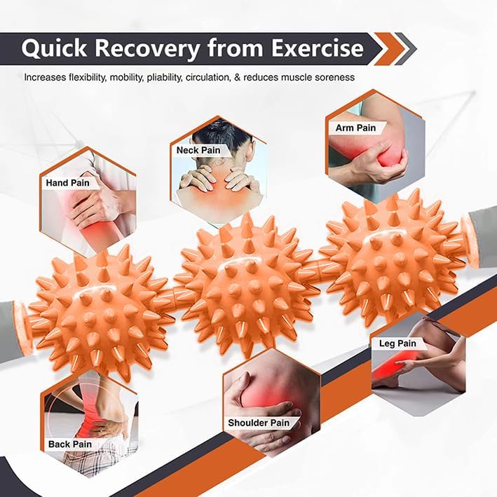 Miniatura 5 de Rodillo muscular para fascia, masajeador de celulitis, rodillo de fascia para celulitis y dolores musculares, cuello, pierna, espalda, punto de