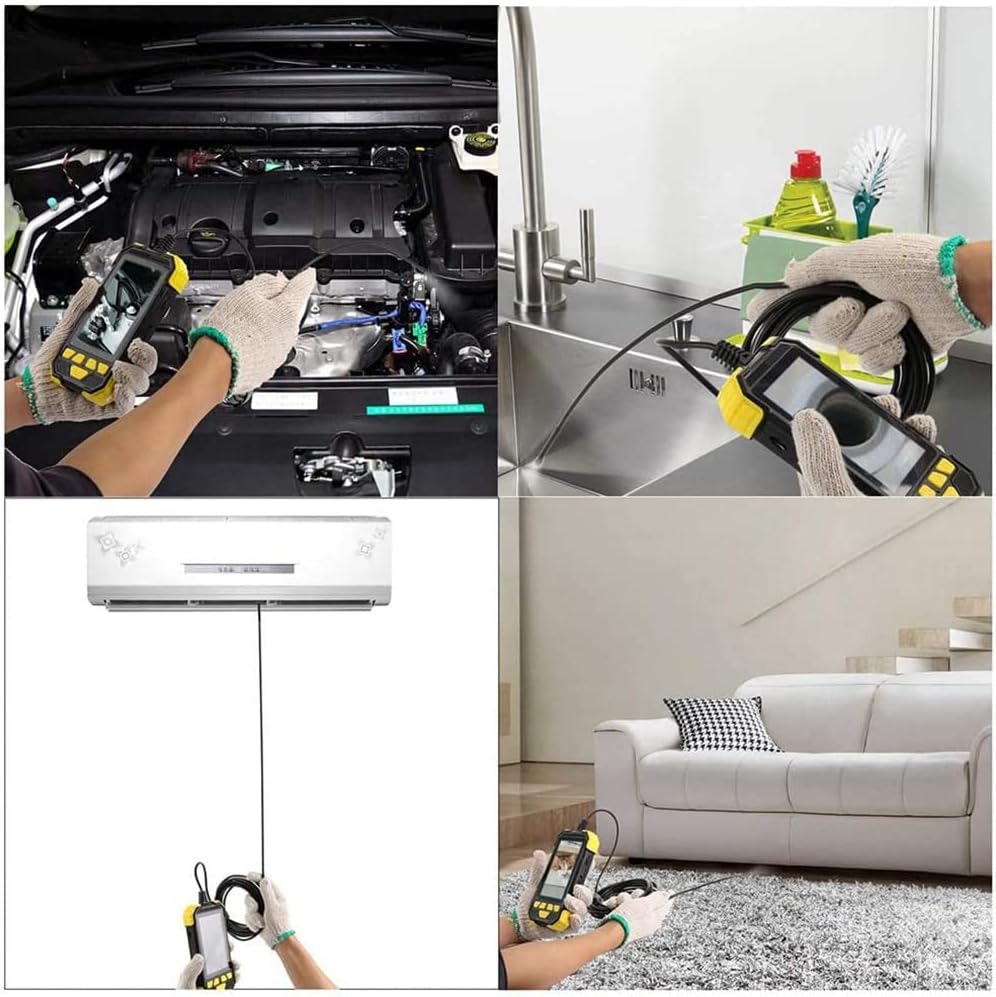 5.5Mm Inspection Camera, 4.3" IPS Endoscope Waterproof IP67 Screen Endoscope Camera 1080P HD Industrial Borescope Rechargeable Battery,Yellow,6.56FT