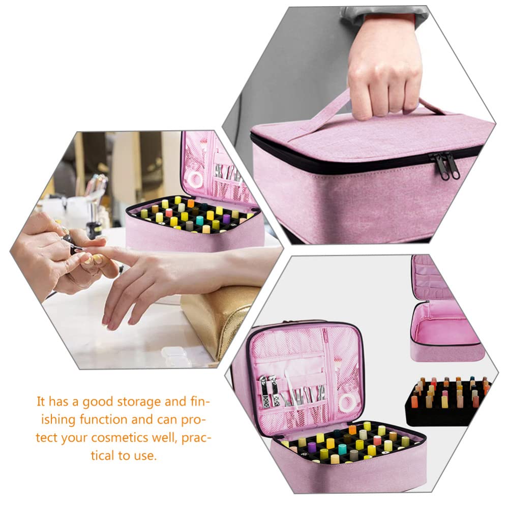 Borsa Cosmetica Viaggio Rosa in Nailon, Comoda e Pratica | Trousse da Viaggio Donna, Formato Portatile Zip, per Trucchi e Accessori