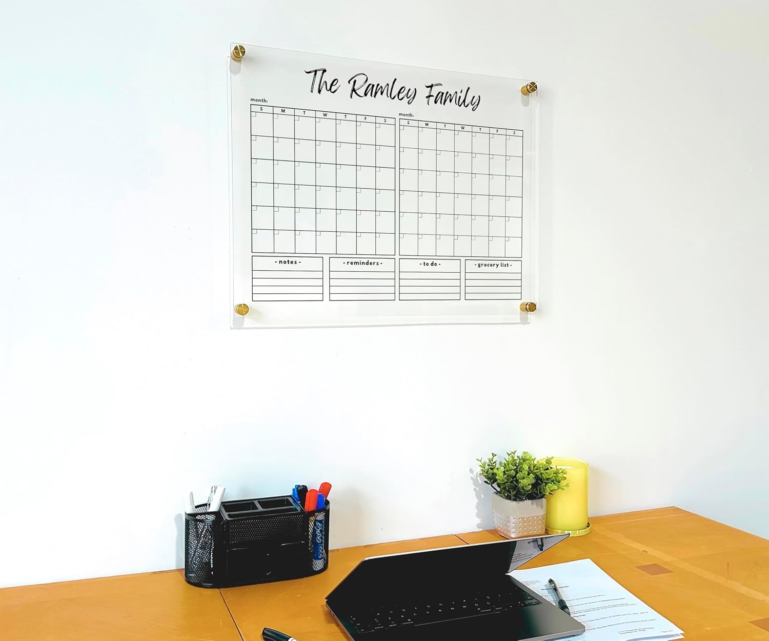 Double Month Family Calendar Two Months Personalized Calendar 2026, Horizontal Wall Calendar, Monthly and Weekly Planner Housewarming Gift