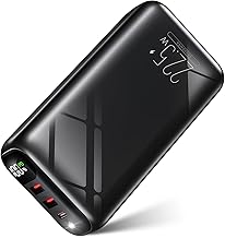 Mobile Battery, Large Capacity, 60,000 mAh, Battery, 22.5 W, Rapid Charging, Mobile Charger, Smartphone Charger, Battery, Type C Input/Output Ports, 2 USB Ports, Simultaneous Charging, 3 Devices, LCD