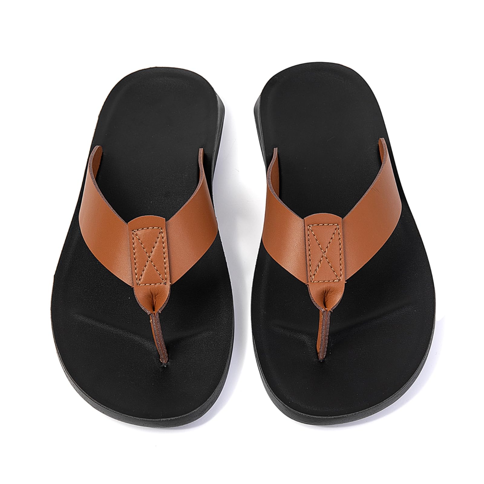 Chanclas Sandalias Deslizables Cómodas Antideslizantes para Hombres De Ocio Hombres-Yellow Brown-39