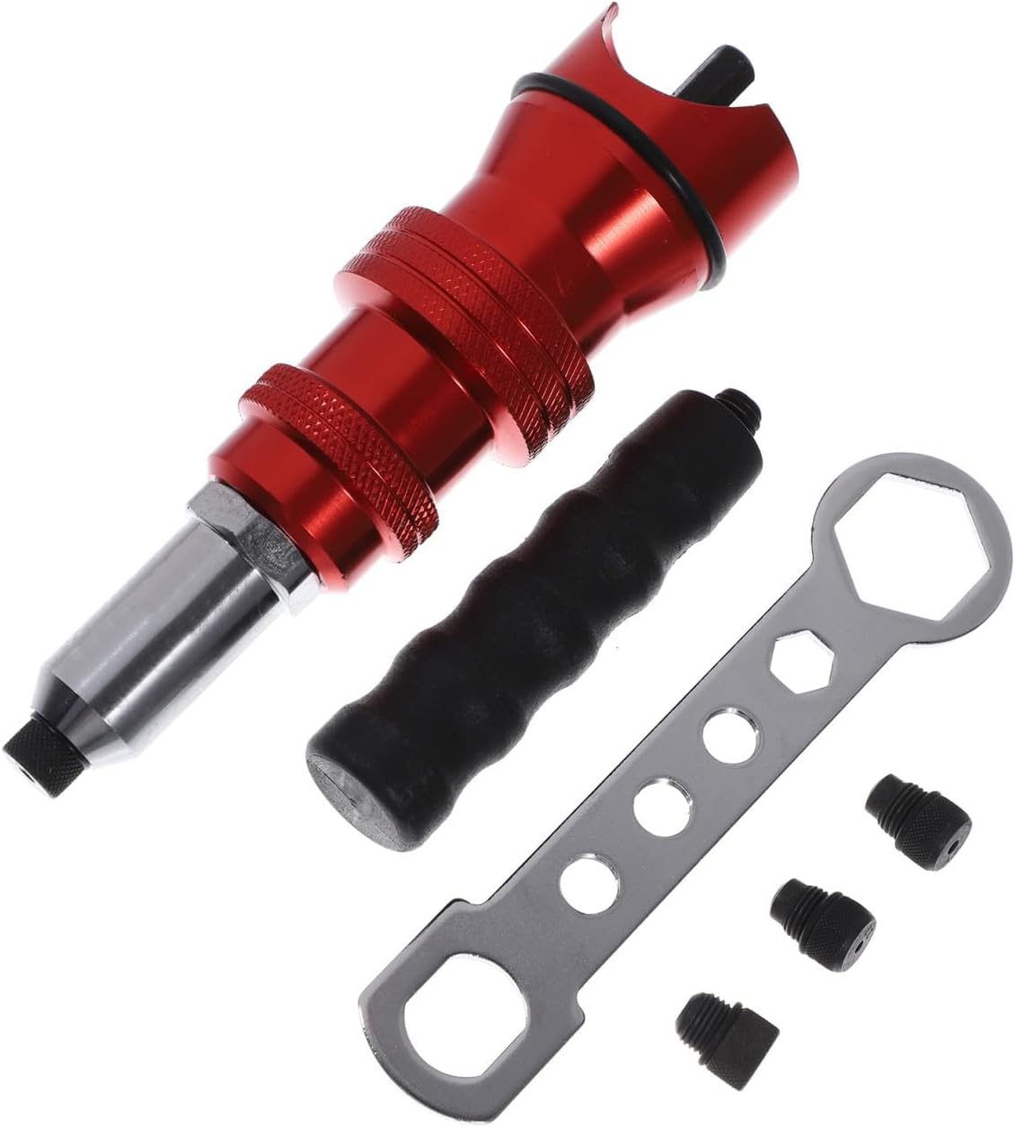 Luxshiny Electric Rivet Gun Adapter Kit for Cordless Drill Rivet Nut Tool Attachment Precision Nosepieces and Drilling Applications