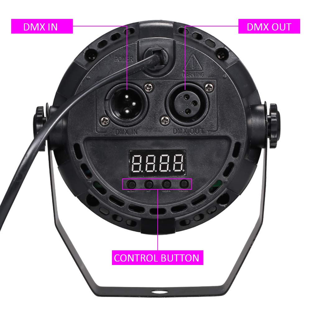 Lixada AC 90-240V Luci del Palcoscenico 12 LED RGBW Par Lights 8 Canali Miscelazione del Colore Luci di Scena con DMX Strobe e Modalità audio Attiva per Discoteca Festa Natale Wall Wash