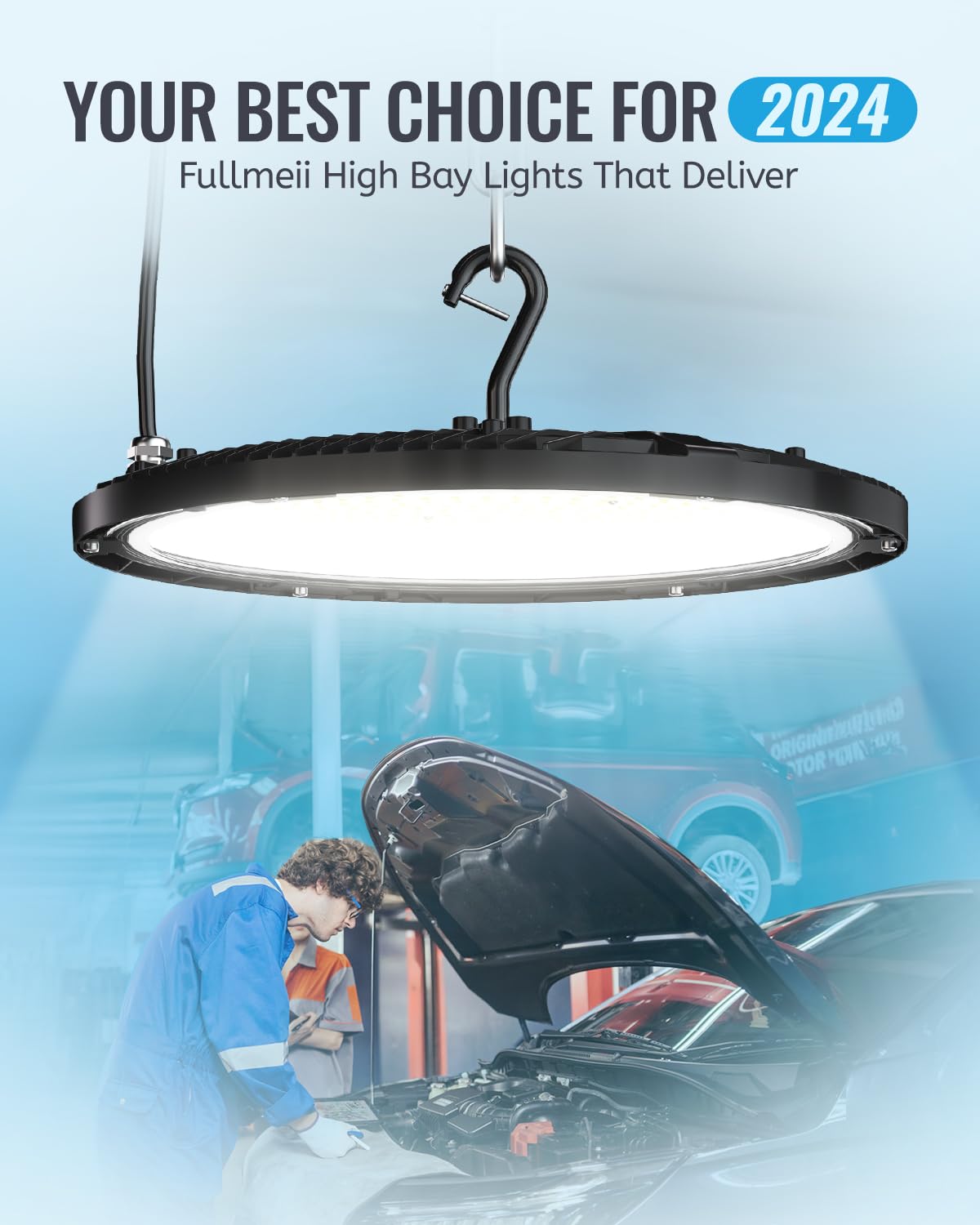 6Pack 150W UFO LED High Bay Light 21 000lm 5000K Daylight Commercial Lighting IP65 Waterproof Shatterproof Fixture with — view 2