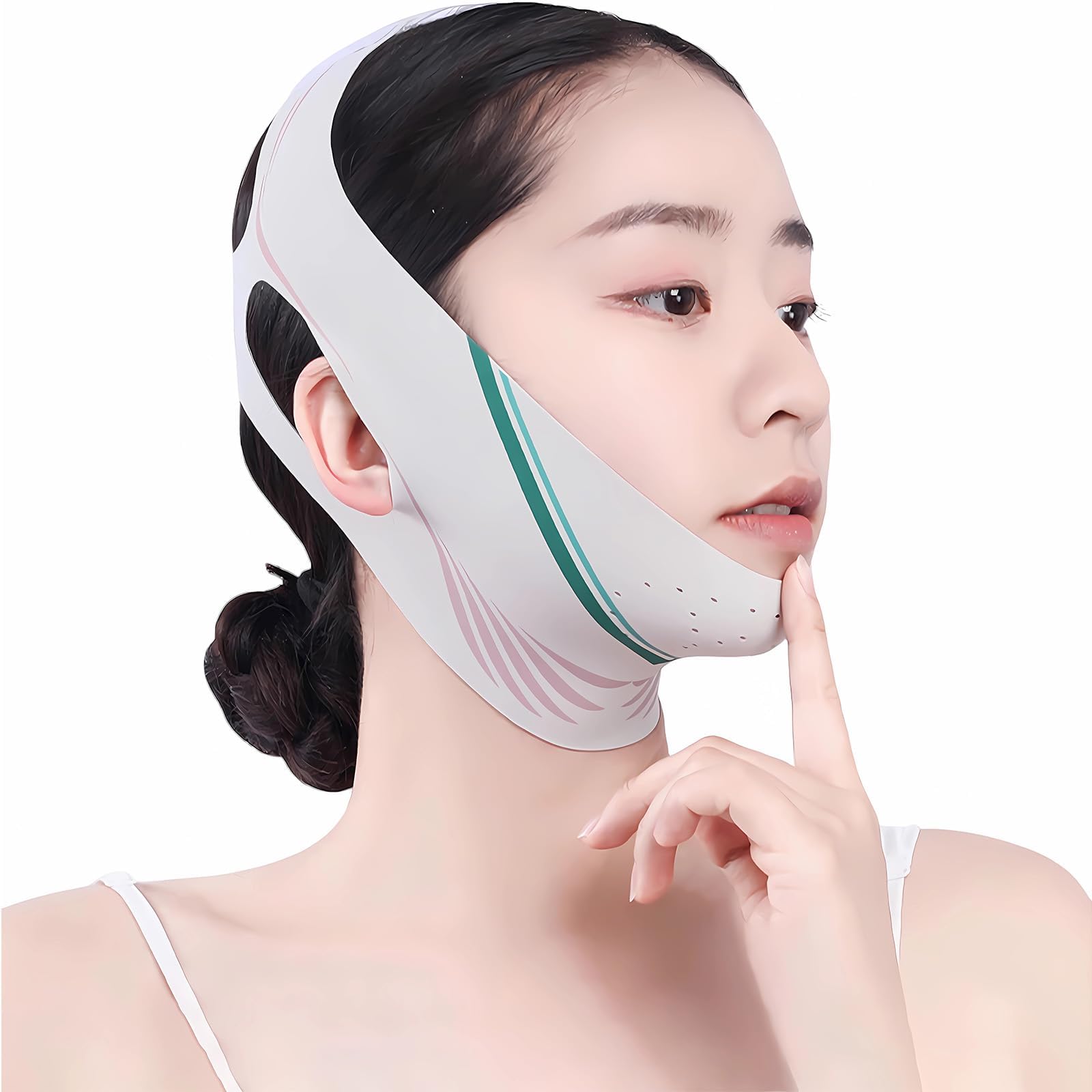 TERRIFI Reusable V-Line Mask for Women, Soft and Comfortable Chin Strap for Sleeping, Adjustable and Breathable Face Lifting Band, Ideal for Nighttime Use, Enhances Jawline and Reduces Double Chin