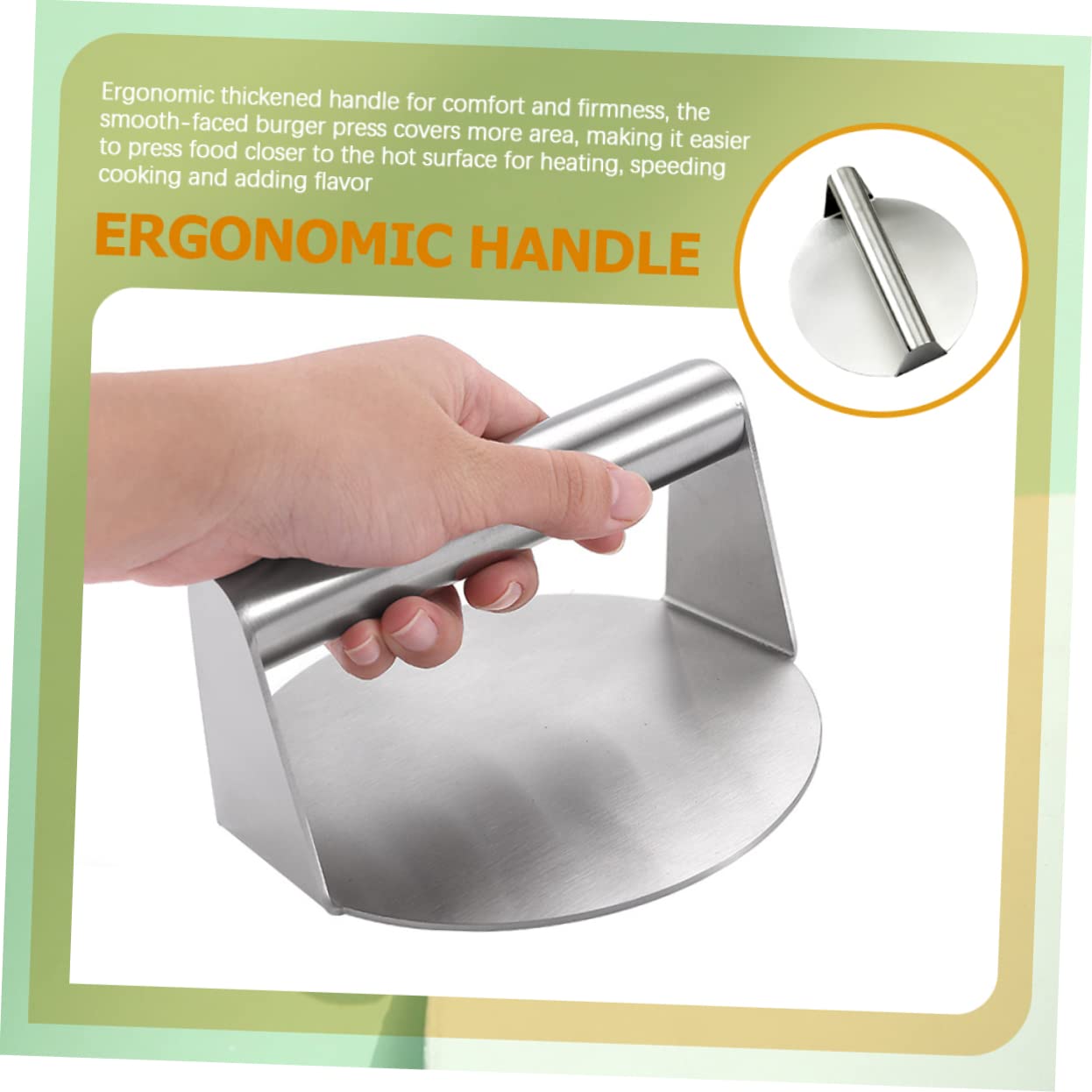 COLLBATH Burgerpresse Aus Edelstahl Steak-presswerkzeug Küche Fleischpresse Mit Ergonomischem Griff Küchengerät Für Einfache Handhabung