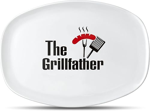 R HORSE Bandeja ovalada de resina para el día del padre, plato para servir barbacoa, grande de 14 x 10 x 0.4 pulgadas, regalo ideal para el maestro