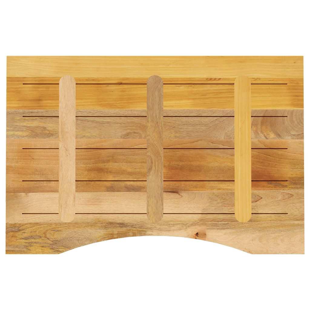 Hothingwell Blat biurkowy z surowego litego drewna mango 100 x 50 x 2,5 cm, uniwersalny blat stołu do biura, pisania lub jadalni, rustykalny design i łatwa powierzchnia