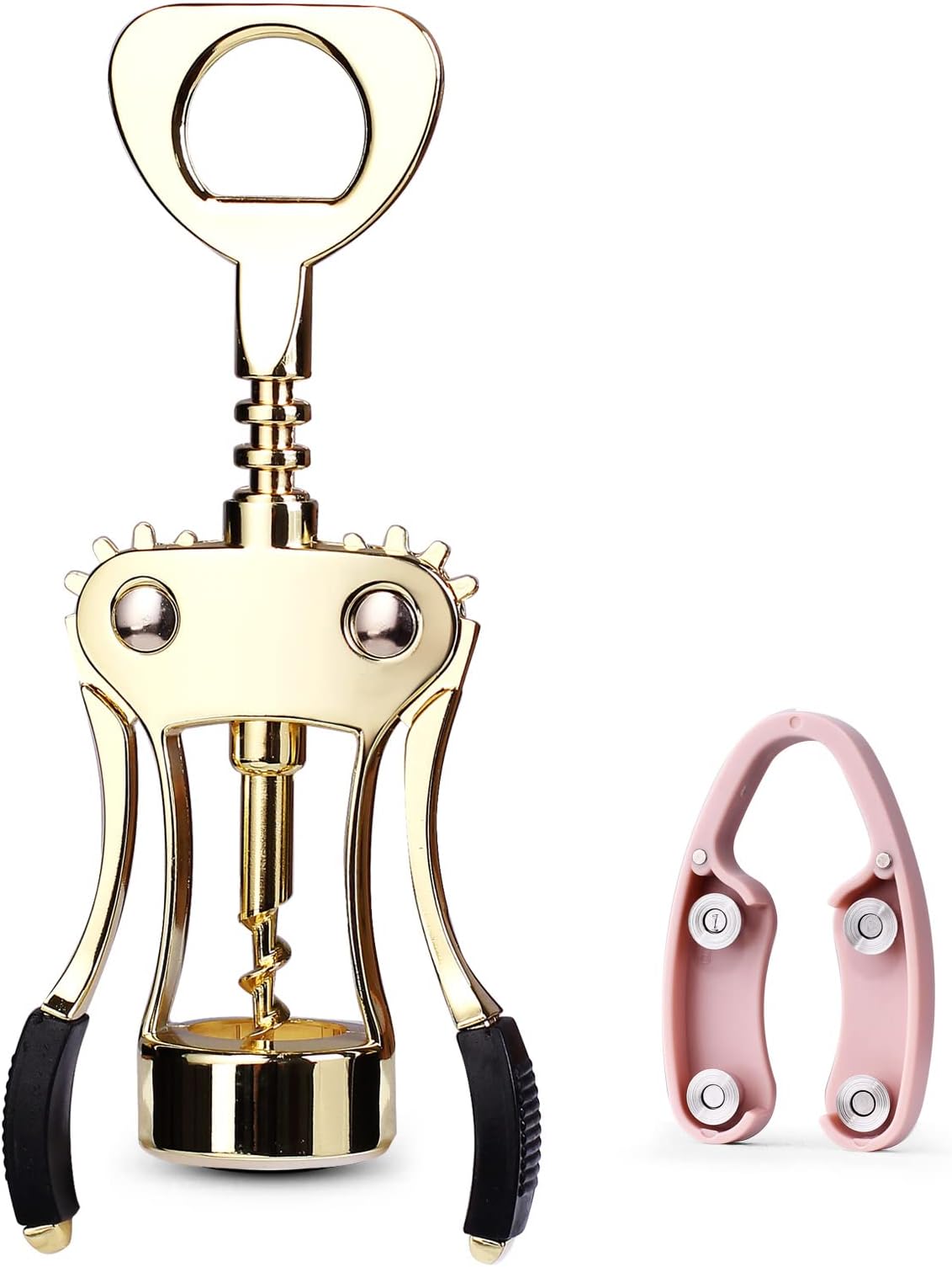 Wine Opener, Zinc Alloy Premium Wing Corkscrew Wine Bottle Opener with Multifunctional Bottles Opener, Upgrade