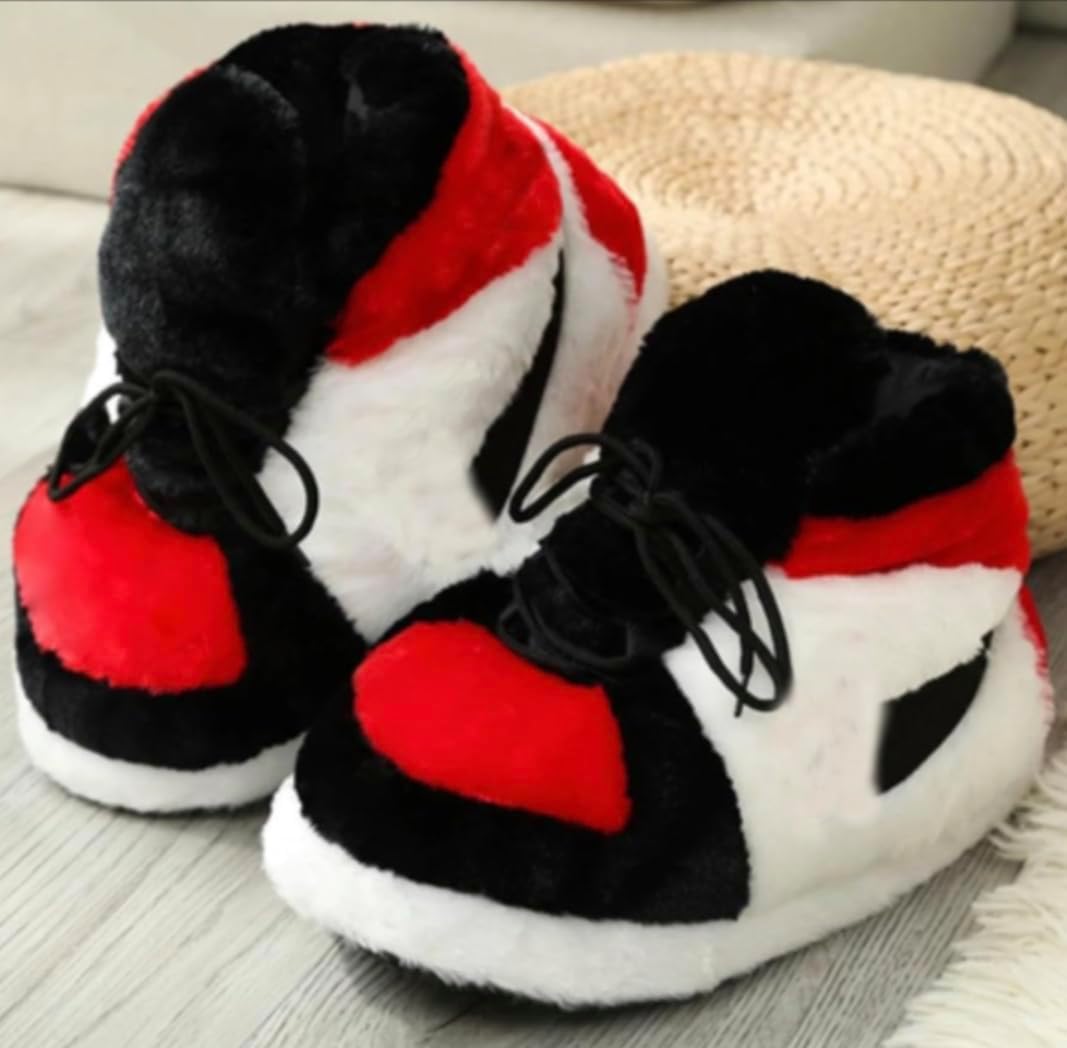 Warm Sneaker Slippers Anti Slip Soft Comfy House Shoes Plush Fuzzy Slide One Size Fits Most Bigfoot Novelty Gift Slipper image 4