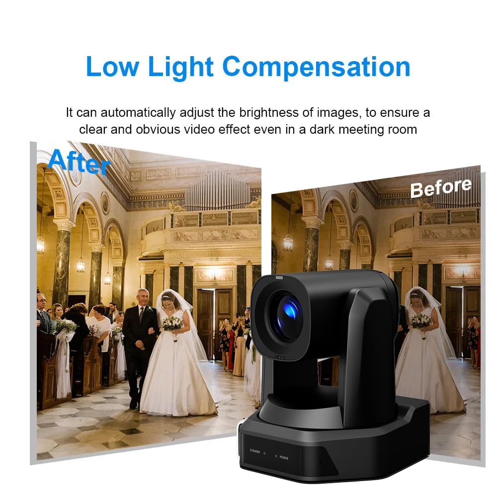 Church Studio Streaming SDI Poe 30X Zoom Ottico Telecamera PTZ HD1080P 60fps, AI Auto Tracciamento Conferenza Con HDMI LAN USB, Eventi Sport Podcast Live Streaming RP-HD66A-30