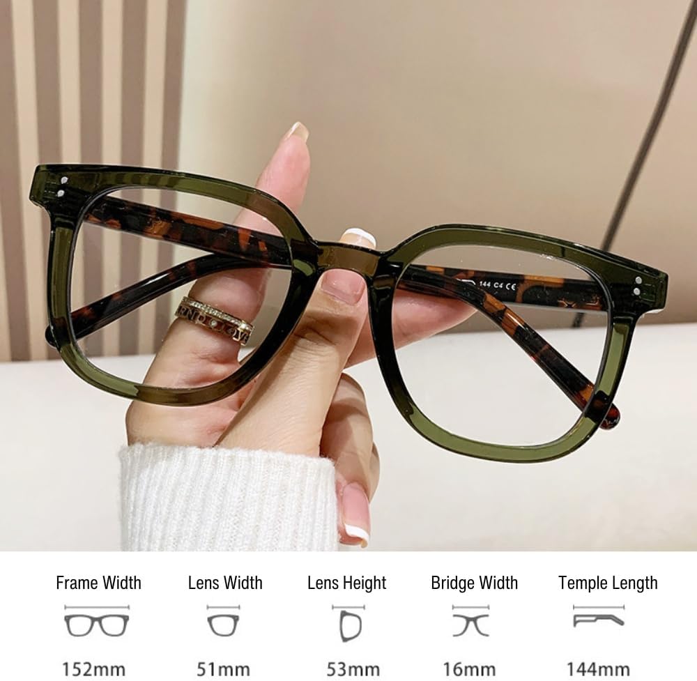 Blue Light Reading Glasses for Women Men Oversized Square Frame Blocking Readers - Image 4