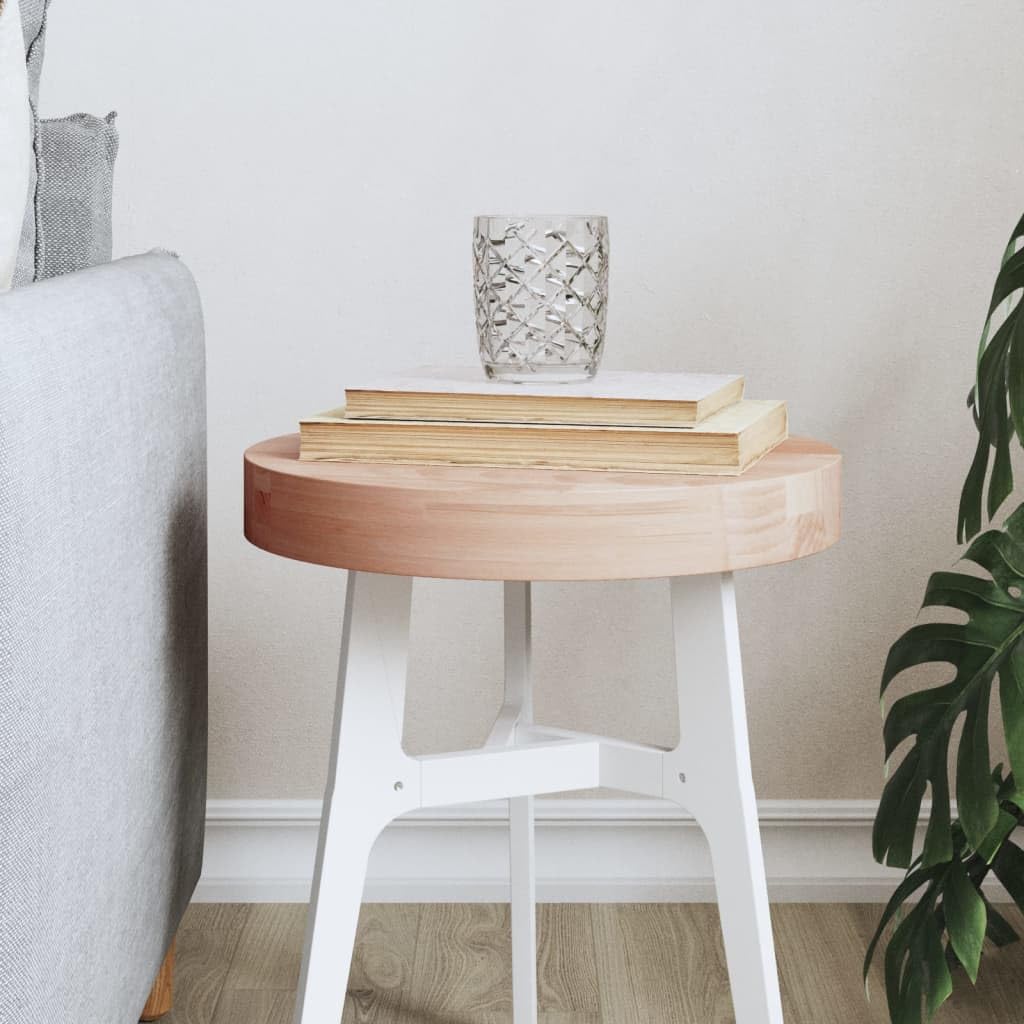 Piano per Tavolo Rotondo in Legno di Faggio Massello Ø30x4 cm | Ideale come ricambio per tavolino da caffè o bar in soggiorno e cucina, finitura naturale.