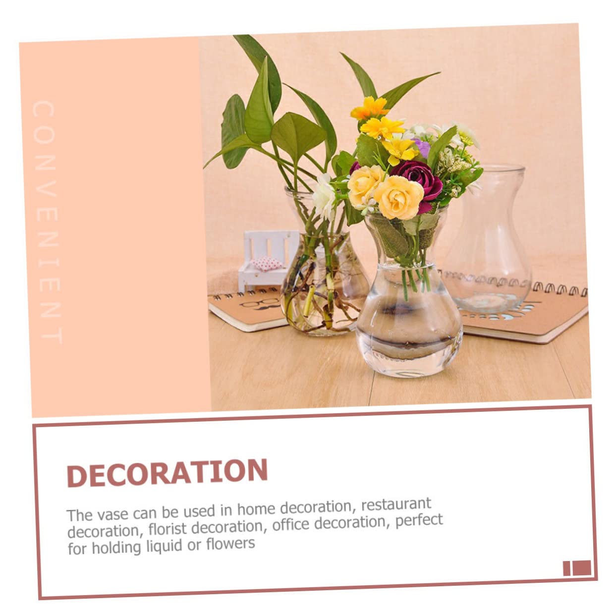 Artibetter 4 Pièces Vase en Jacinthe Décorations en Cristal pour La Maison Décor Rétro Miniture Décoration Vase Hydroponique Vases À Fleurs en Jacinthe Petits Vases À Fleurs en Verre