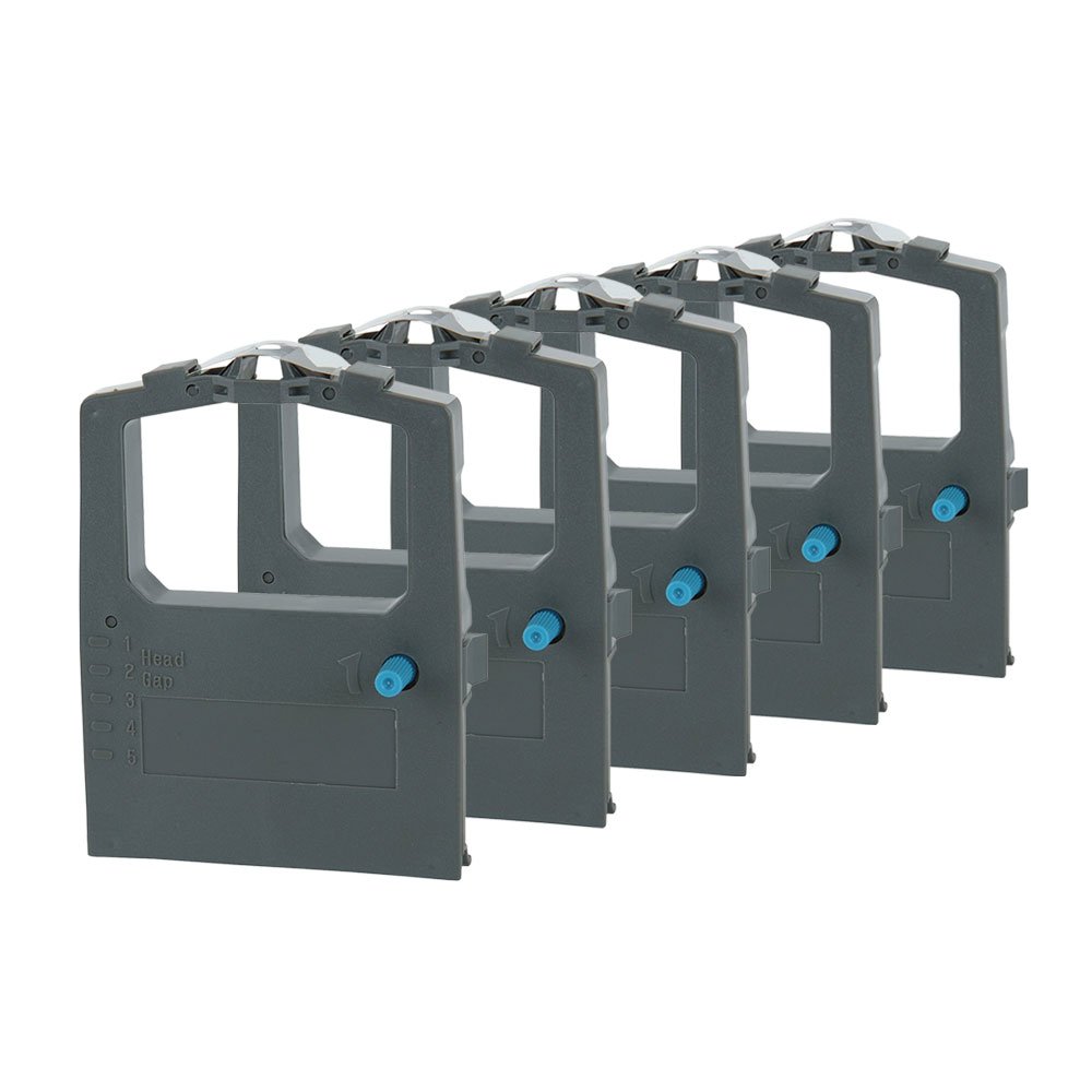 PerfectPrint Ink Ribbon For Printer, Compatible With OKI ML182, ML192, ML320, ML3320, ML280-9002303 (Black, 5-Pack)
