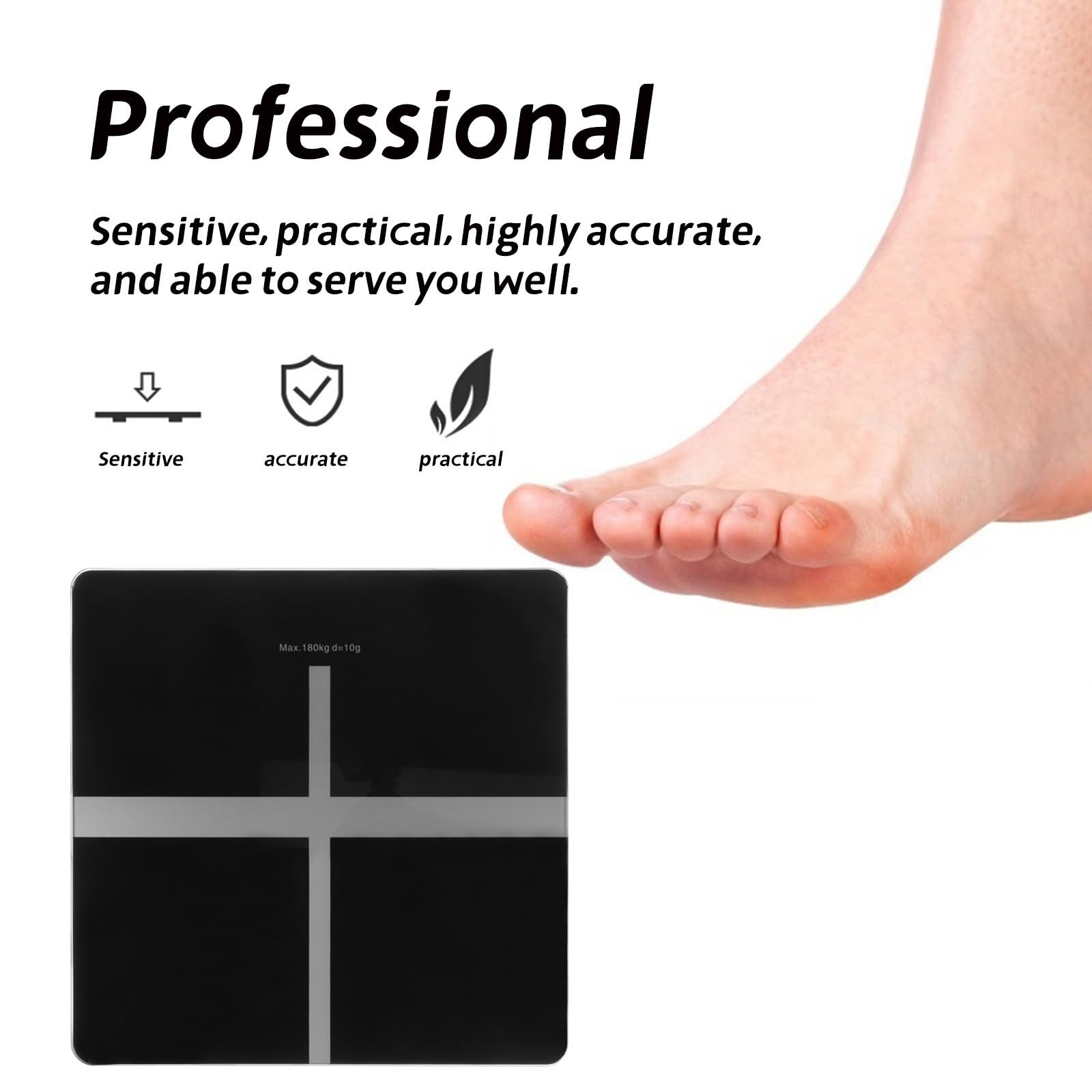 DECHOUS Báscula Digital de Peso Corporal Carga Usb, Superficie de Vidrio Negro, Capacidad de Carga Alta, Diseño Simple y Elegante para Uso Doméstico