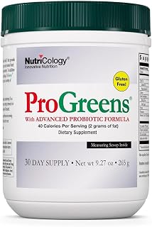 Nutricology ProGreens 265 g Powder - Organic Greens Superfood Powder, Powdered Greens Blend, Healthy Drink Supplement, Advanced Probiotic Formula - 30 Day Supply