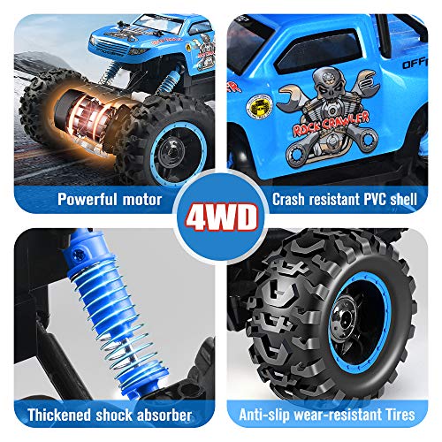NQD RC Car, Remote Control Monster Trucks 1:12 Big Scale 4WD Off Road Rock Crawlers 2.2Ghz Radio Remote Control Car High Speed Racing All Terrain Climbing Car Gift for Boys - Thumbnail 2