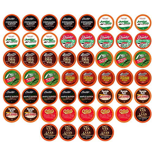 Image of Two Rivers Coffee & Hot Chocolate Pods Sampler Compatible with K Cup Brewers Including 2.0, Single Serve Cocoa Variety Pack, 52 Count