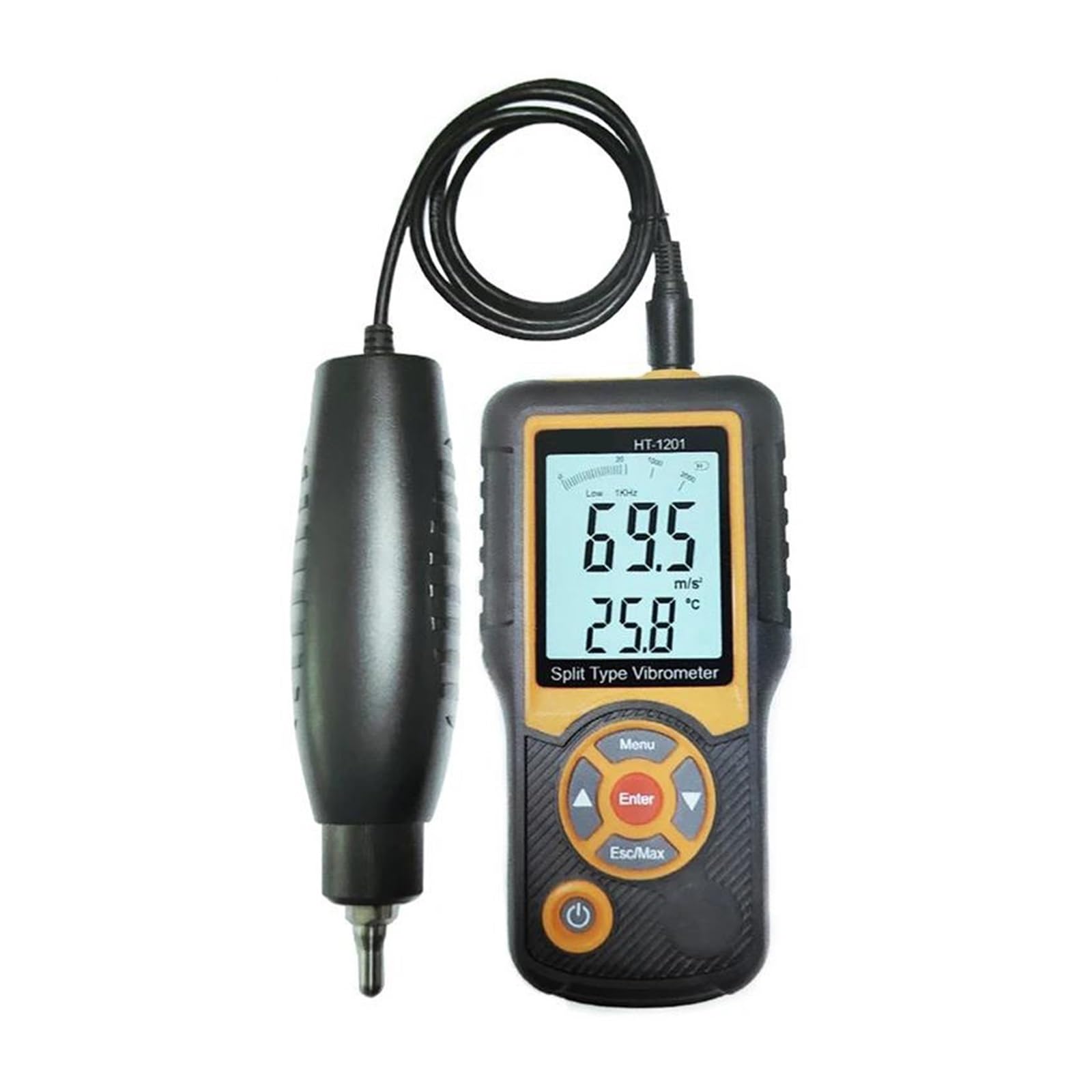 WDWDW Vibration Meter Tester,HT-1201 Portable LCD Analyzer Vibro Gau 0.1-199.9m/s Digital Split Type Vibro