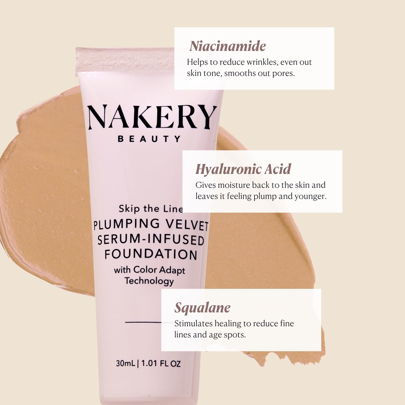 Base de maquillaje de cobertura completa para mujer, base líquida de volumen 5 en 1 con infusión de suero, color inteligente adaptado con niacinamida y ácido hialurónico