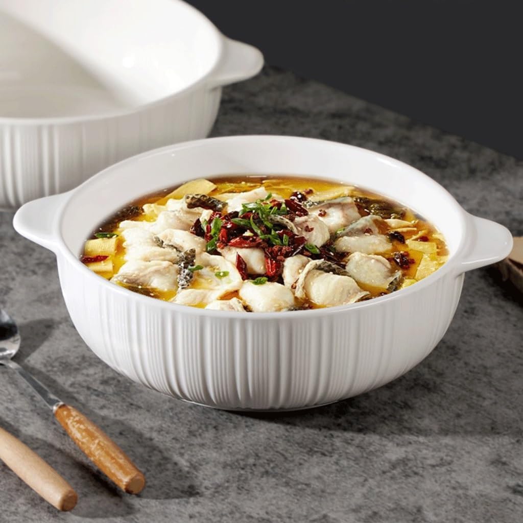 Zuppiera Ciotola For Zuppa A Doppio Orecchio For Uso Domestico, Grande Zuppiera In Ceramica, Di Grande Capacità Zuppiera In Ceramica