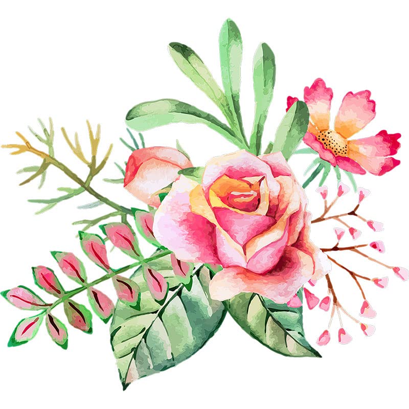Autocollant de fleurs aquarelles pour décorer le réfrigérateur