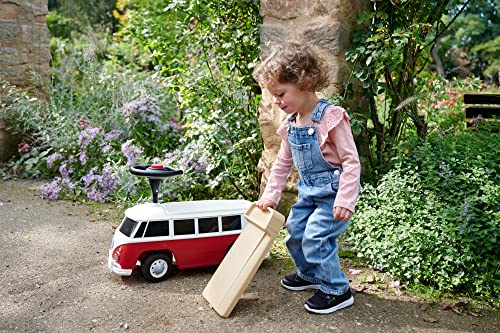 BIG – Bobby Car Baby VW T1 (rot-weiß) - Kinderfahrzeug mit Flüsterreifen, Hupe & Anhängerkupplung - Rutschauto für Kleinkinder & Kinder ab 18 Monaten (bis 50 kg) – Bild 7