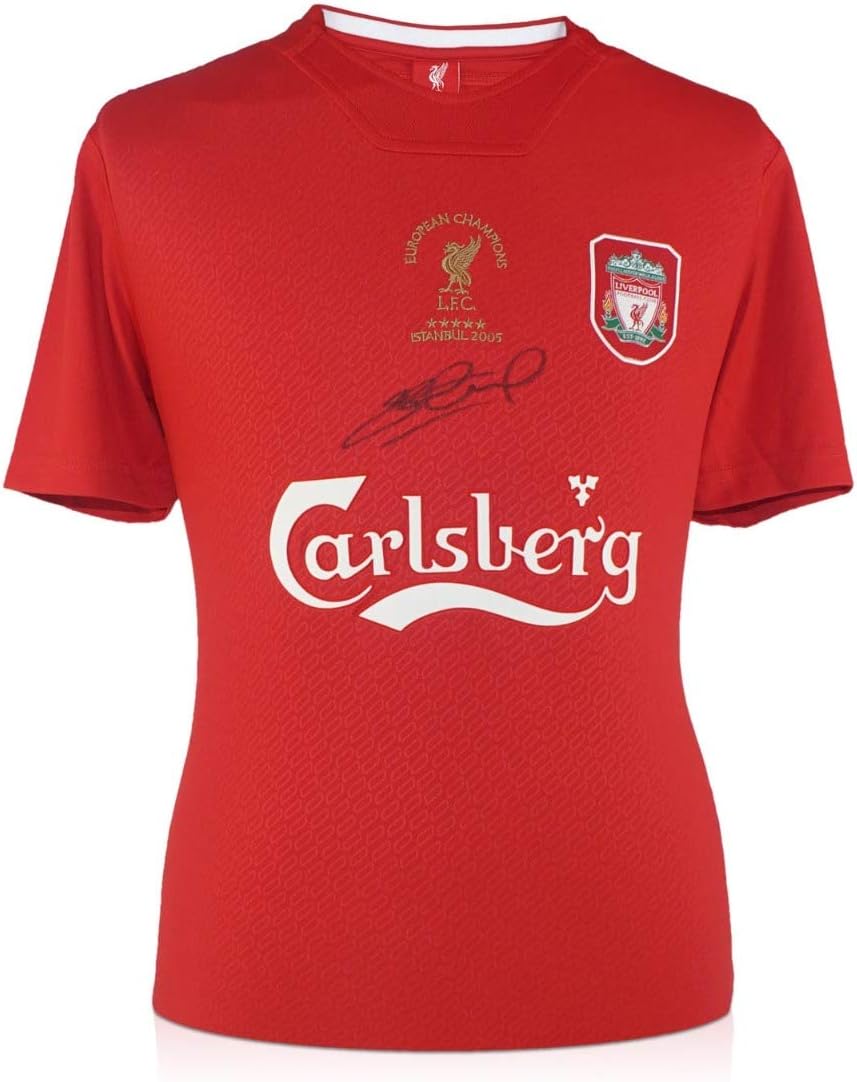 Steven Gerrard Signed Liverpool Soccer Jersey 2005 | Autographed Sport Memorabilia