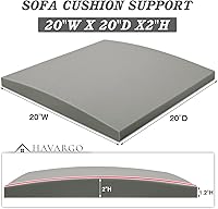 Vista 2 de HAVARGO Soporte para cojín de sofá para asiento hundido 20X20X2 pulgadas de espuma de mayor densidad debajo del cojín del sofá con tela de malla