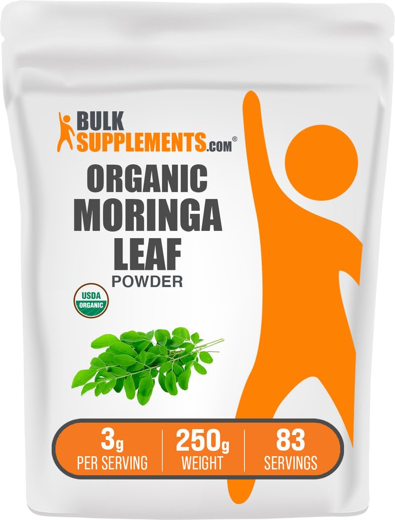 BulkSupplements.com Organic Moringa Leaf Powder - from Moringa Oleifera Leaf, Superfood Supplement - Gluten Free, 3g per Serving, 500g (1.1 lbs) (Pack of 1) — Amazon image 7