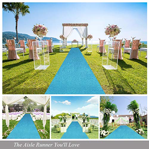 ShinyBeauty 2FTx15FT Aisle Runner für Hochzeiten, Türkis, Glitzer, Pailletten, für Outdoor, Hochzeit, Boden, Aisle, Indoor, Outdoor, für Zeremonien