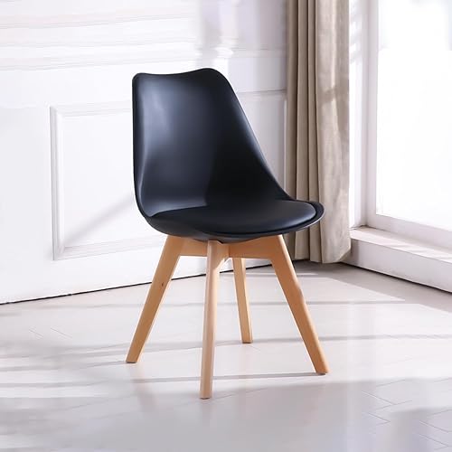 Miniatura 7 de Echoamo Juego de 4 sillas de comedor, modernas sillas de comedor de cocina, sillas laterales con cojín de poliuretano y patas de madera para cocina,