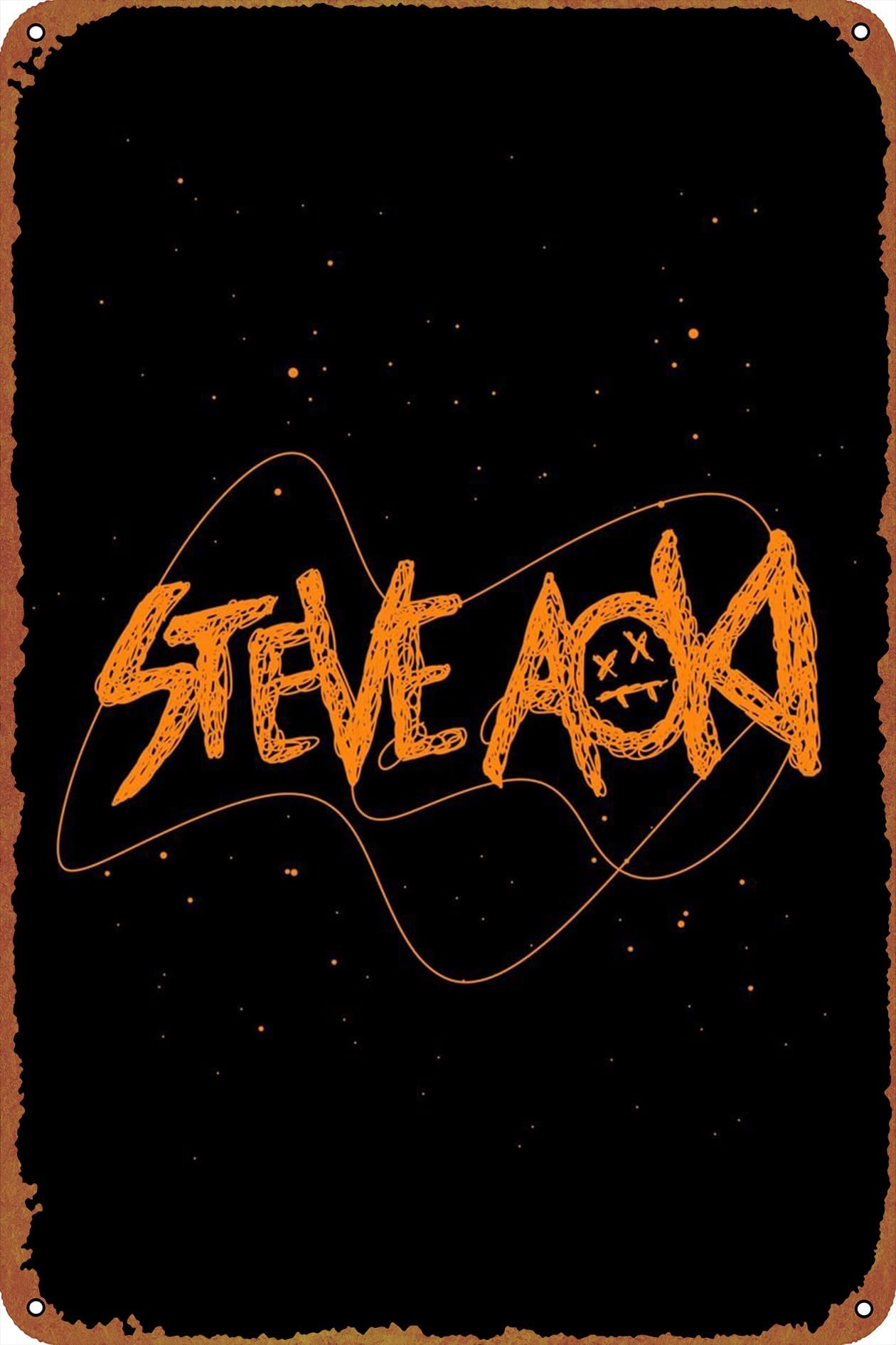 Steven Hiroyuki Aoki DJ Game Poster Vintage Tin Sign for Bar Office Home Wall Decor Gift Retro Metal Sign 12 X 8 inch